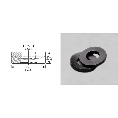 S & W MANUFACTURING Spherical Washer, Fits Bolt Size 5/8 in Steel, Black Oxide Finish TPW-5